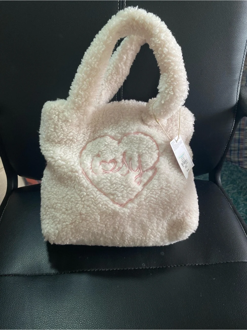 NWT🎉 Primark Plush Heart Tote Bag for Kids - Pink
